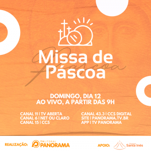 TV Litoral Panorama transmite Missa de Páscoa no próximo domingo