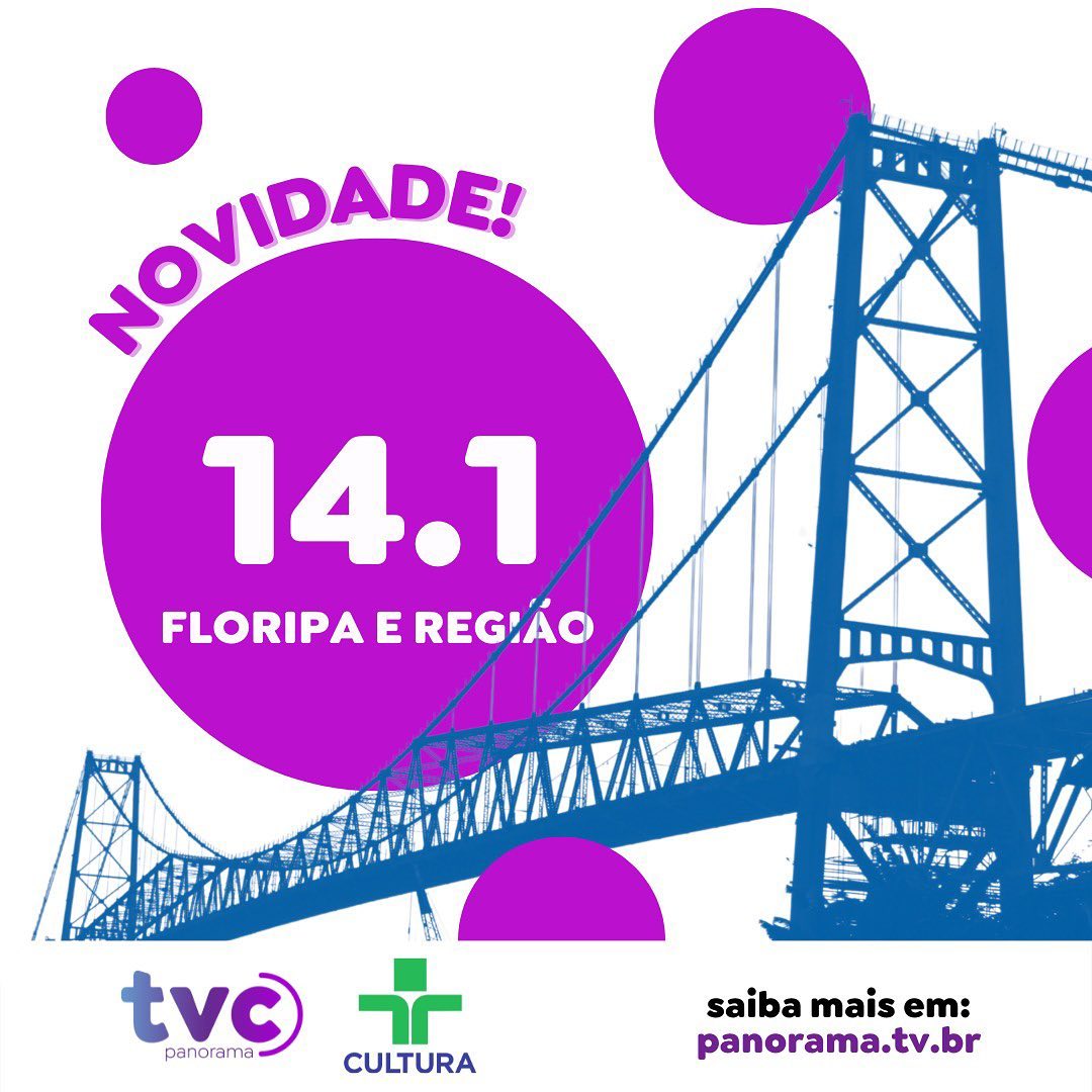 GRANDE NOVIDADE!
A TVC Panorama, afiliada da TV Cultura e sediada em Balneário Camboriú, está ampliando sua rede no estado de Santa Catarina.
Na última terça-feira (23/08), passou a transmitir a programação para a grande Florianópolis em qualidade HD, com sinal aberto no canal 14.1.
É digital, do litoral, é pra vc 😉
#hd #floripa #digital #tvcultura #tvcpanorama