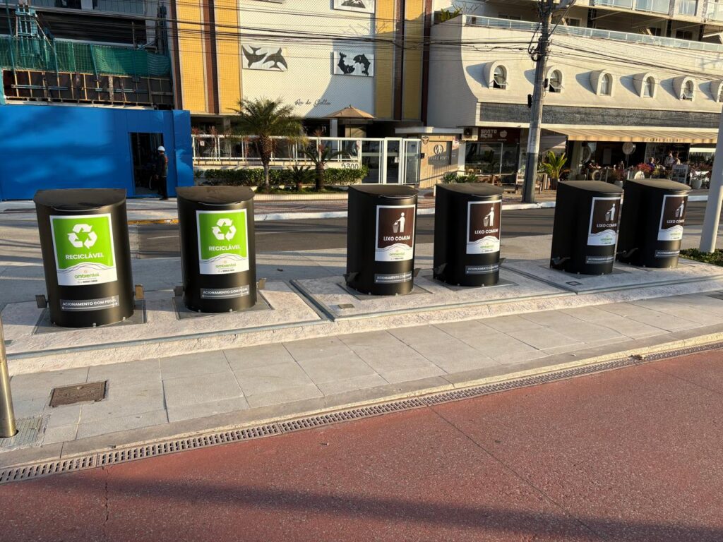 Doze novos contentores subterrâneos são instalados em Balneário Camboriú