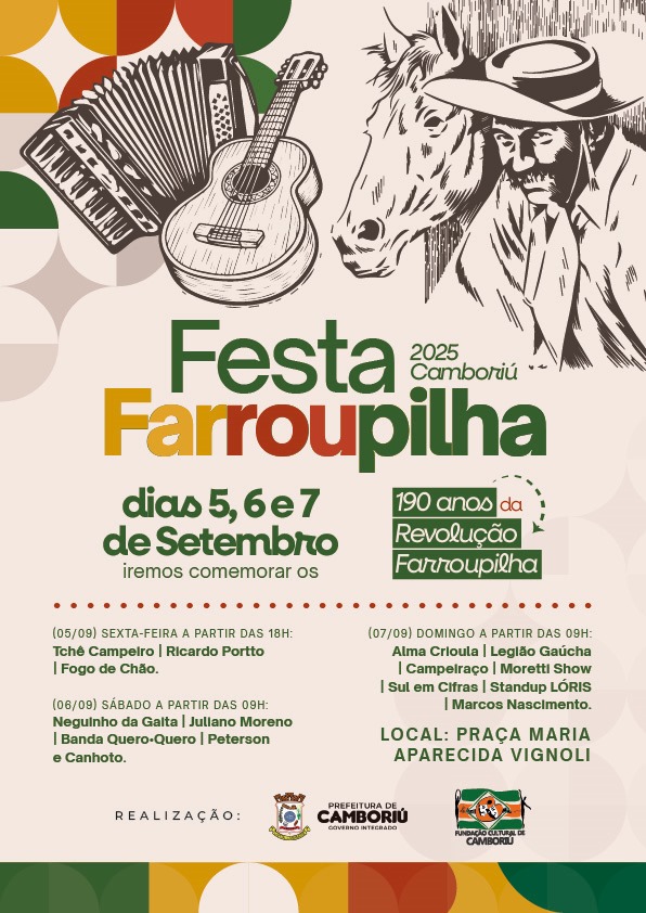 Festa Farroupilha Camboriú 2025: Tradição gaúcha ganha espaço no Parque Municipal