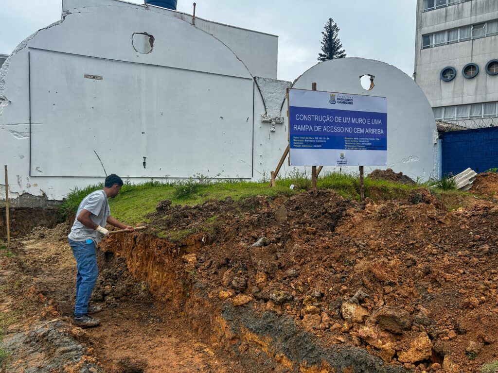 Balneário Camboriú inicia a construção de novo muro do CEM Ariribá